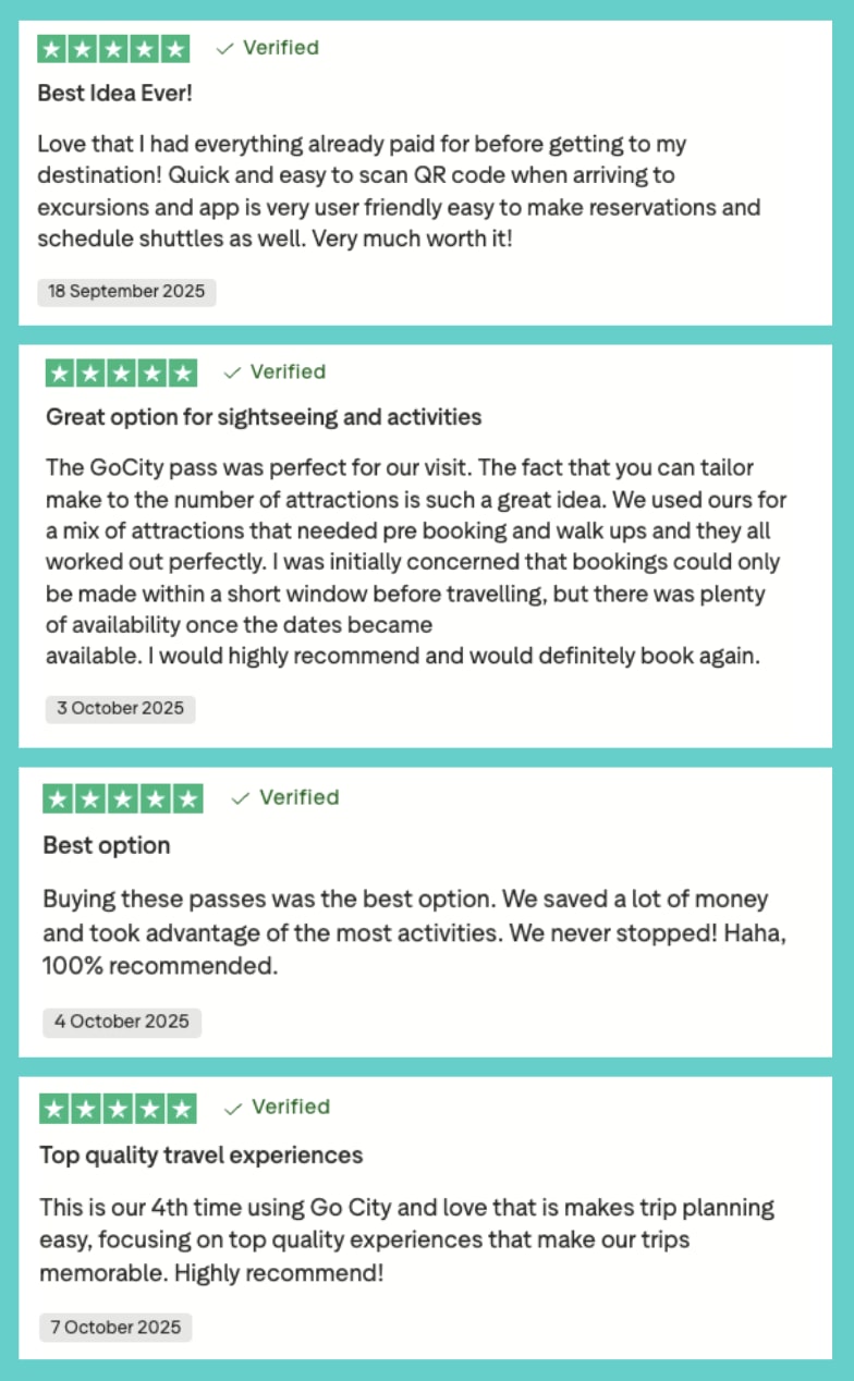 A selection of Trustpilot reviews