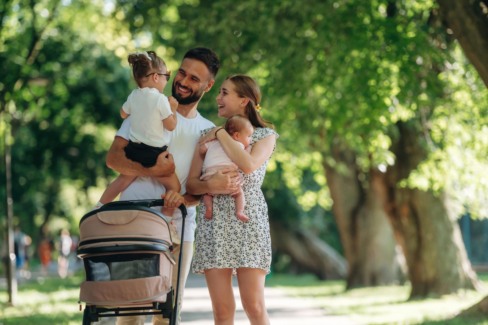 Family with Baby in Park