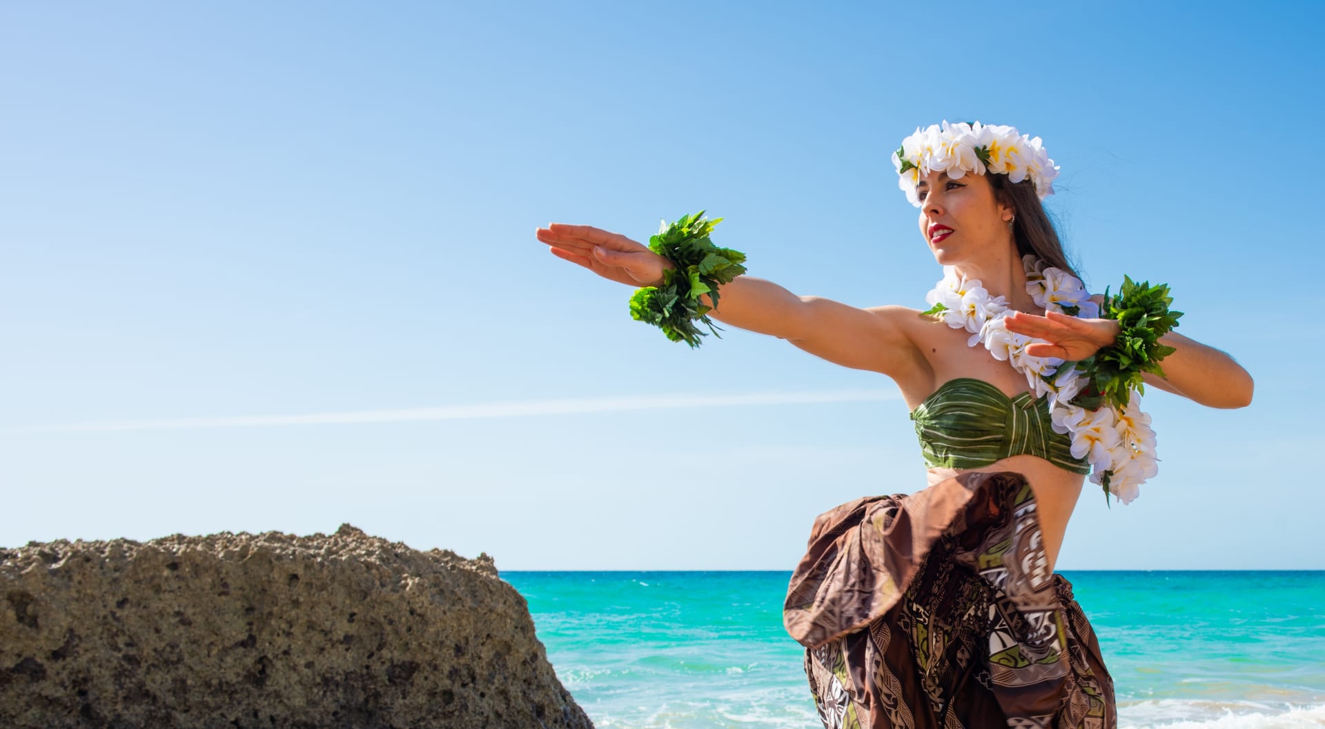 Hula dancer on the beach