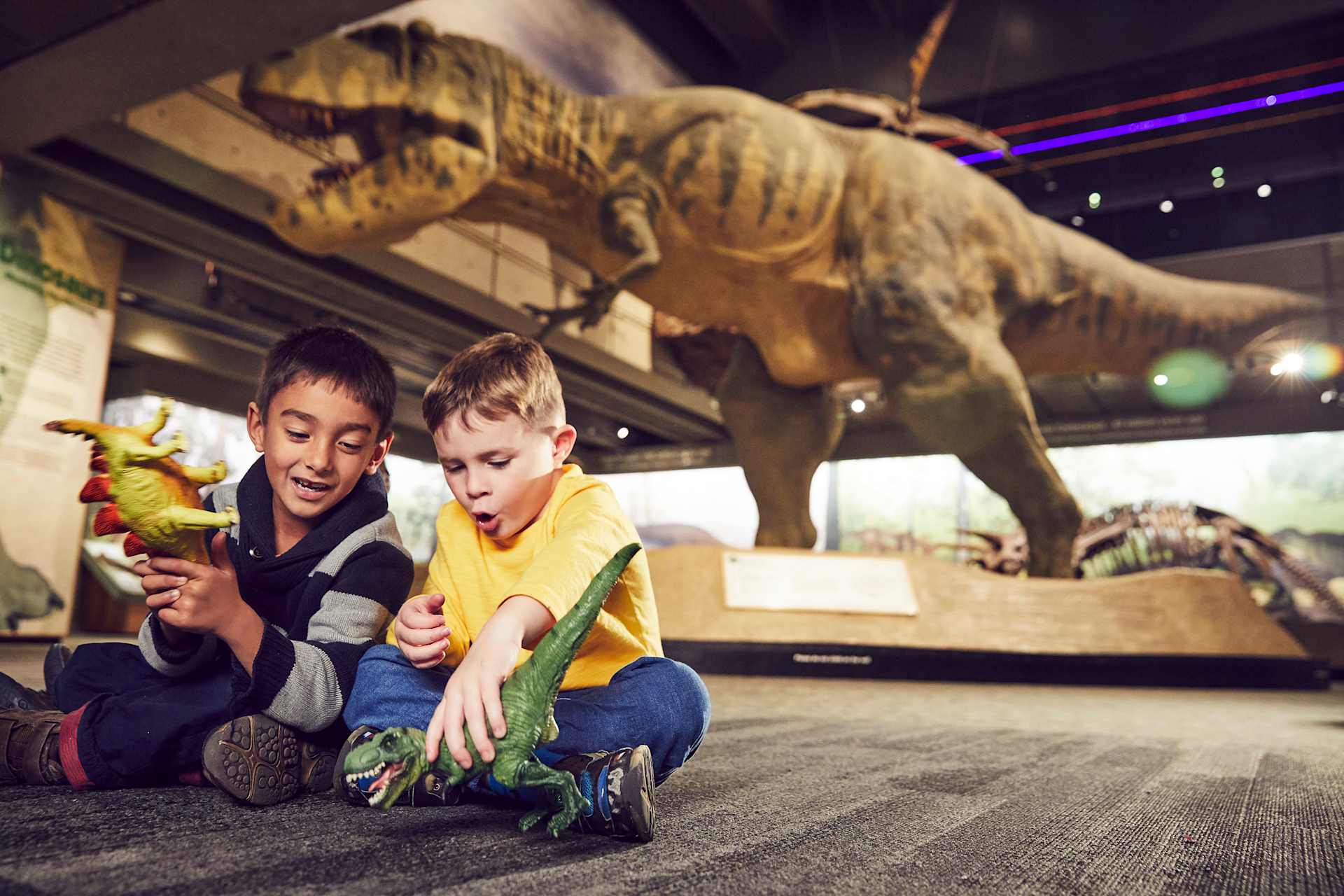Boys Playing at Museum of Science