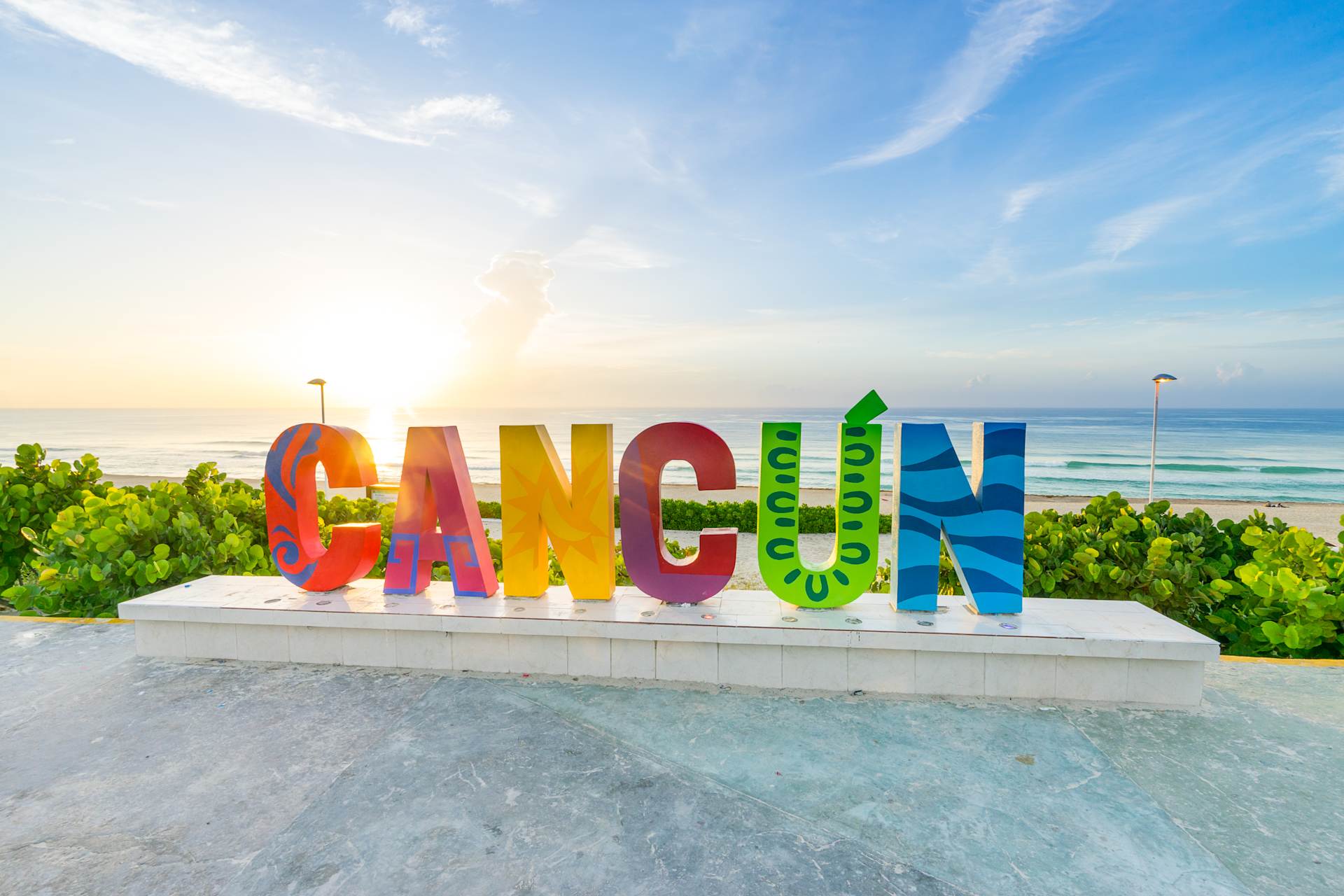Colorful "Cancun" Sign
