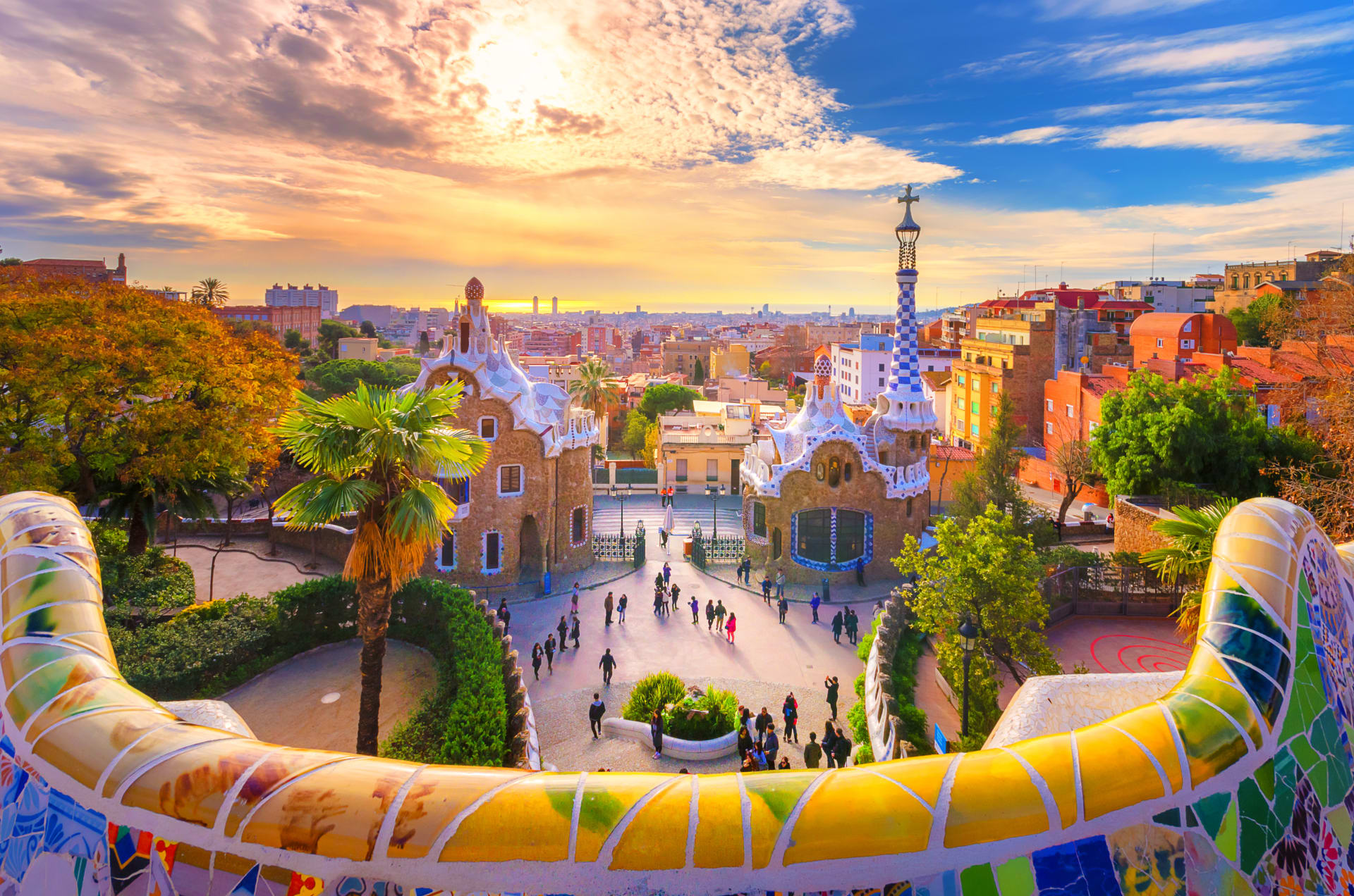 Vista del barrio de gracia de Barcelona desde el Parque Güell, Barcelona.  Barrios de Barcelona