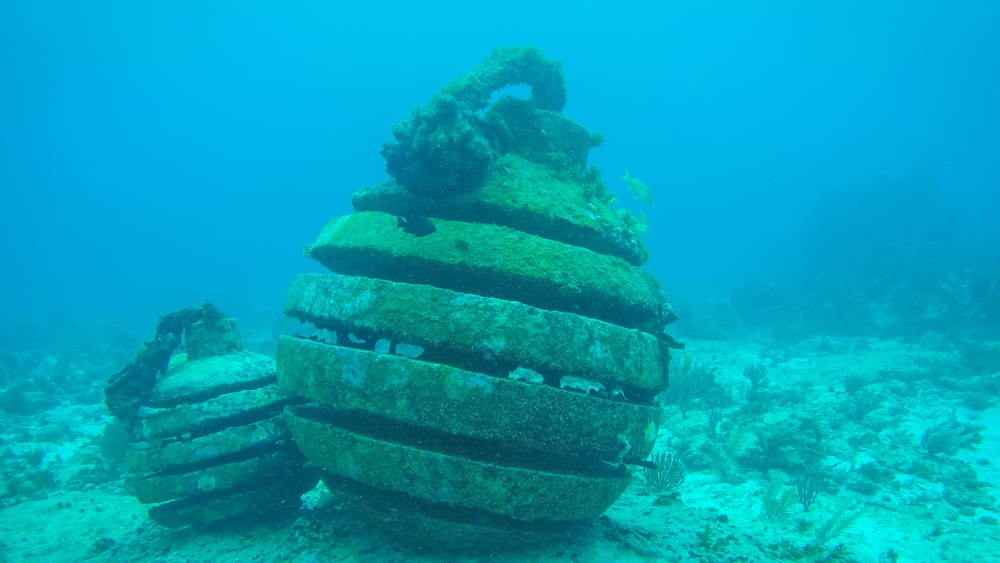 Underwater sculptures at MUSA in Cancun