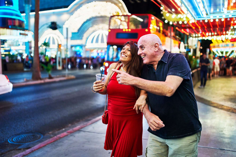 Couple sightseeing in Downtown Las Vegas