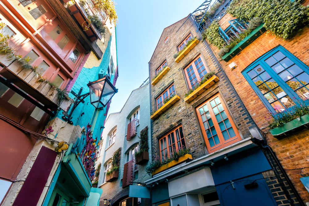 Prédios coloridos em Neal's Yard, Covent Garden
