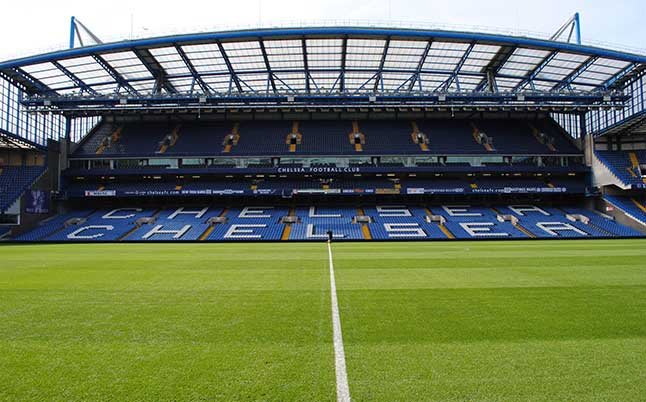 chelsea fc stadium, view from the pitch