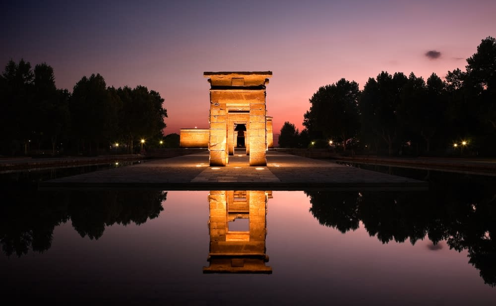 Madrid's Temple of Debod at night