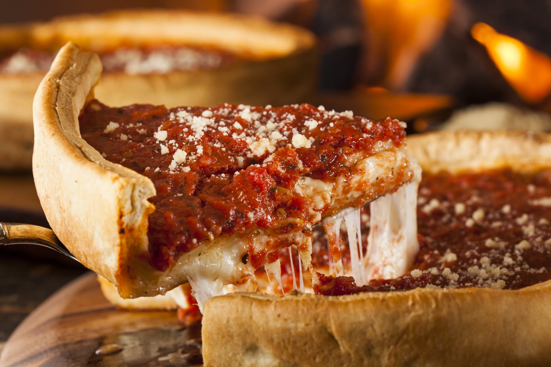 Chicago deep-dish pizza