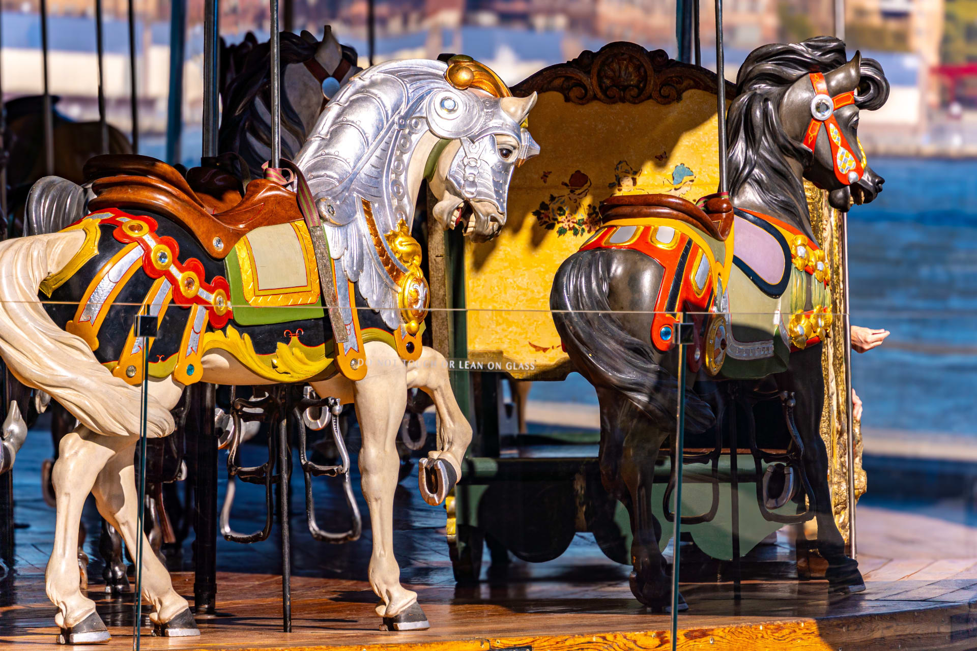 jane's carousel, traditional painted horses 
