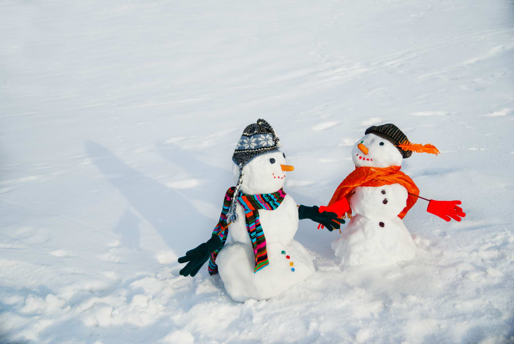 Snowman and snow-woman