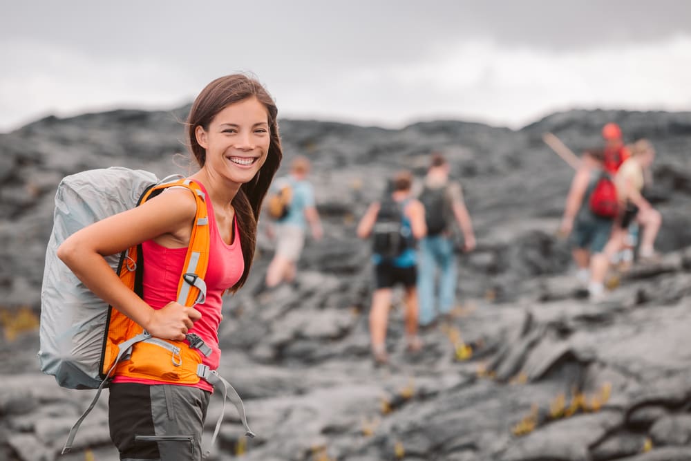 Happy hikers on Hawaii's Big Island