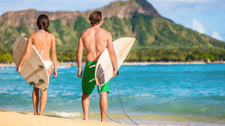 Surfer am Waikiki Strand
