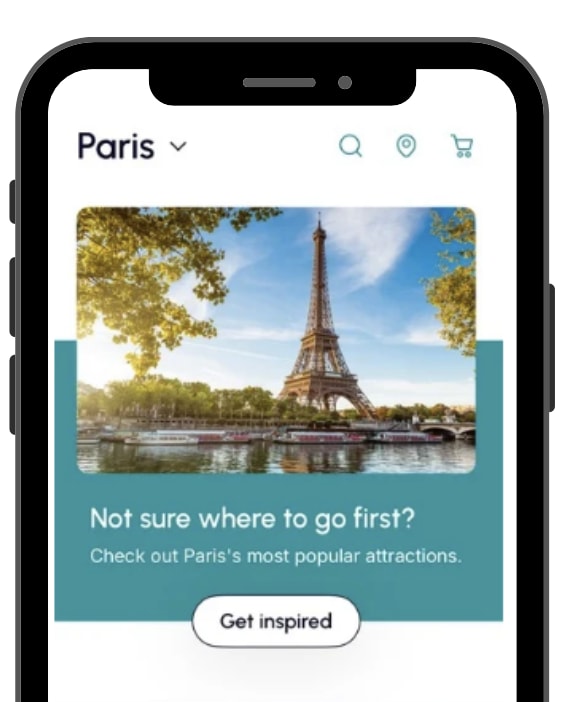 The Paris Pass®アプリのホーム画面