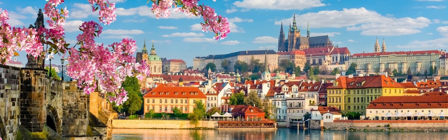 Spring panorama of the Prague skyline