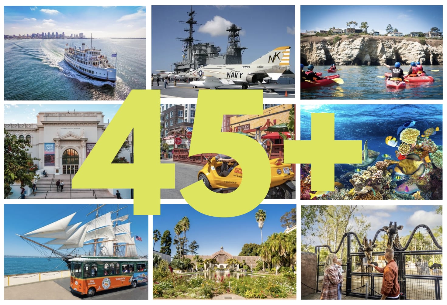 San Diego attraction collage