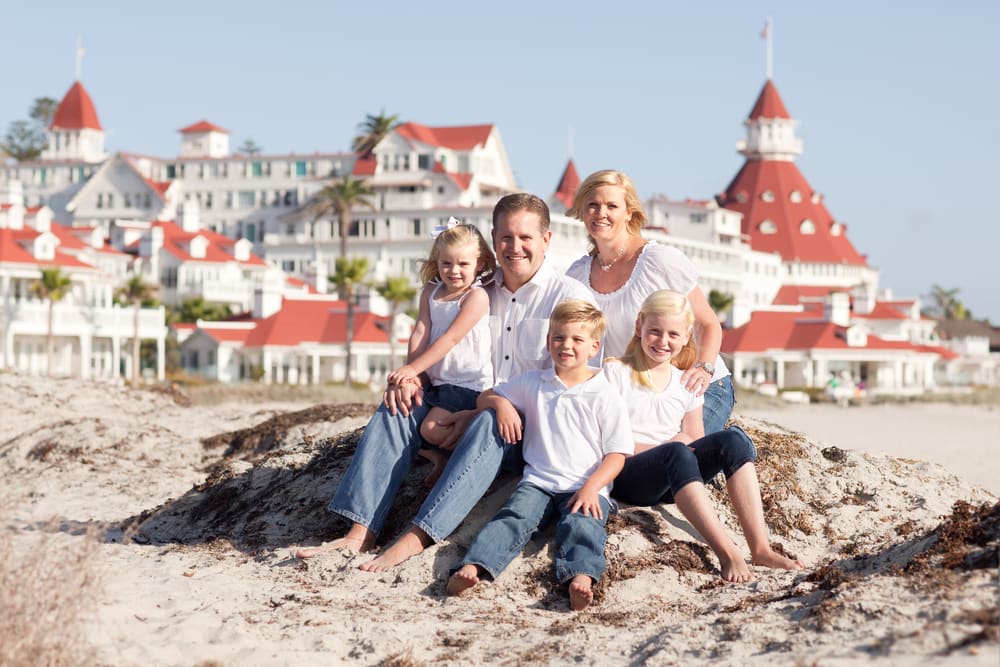 Familie am Coronado Beach