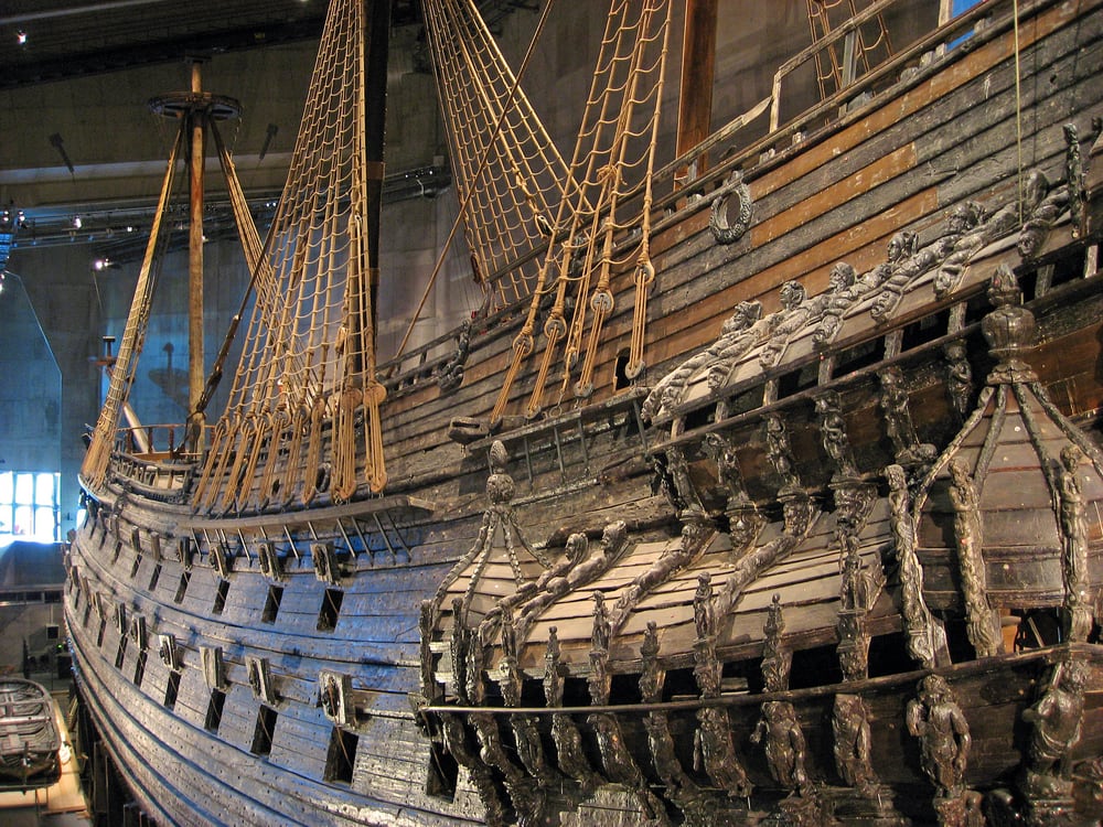 Preserved warship at the Vasa Museum