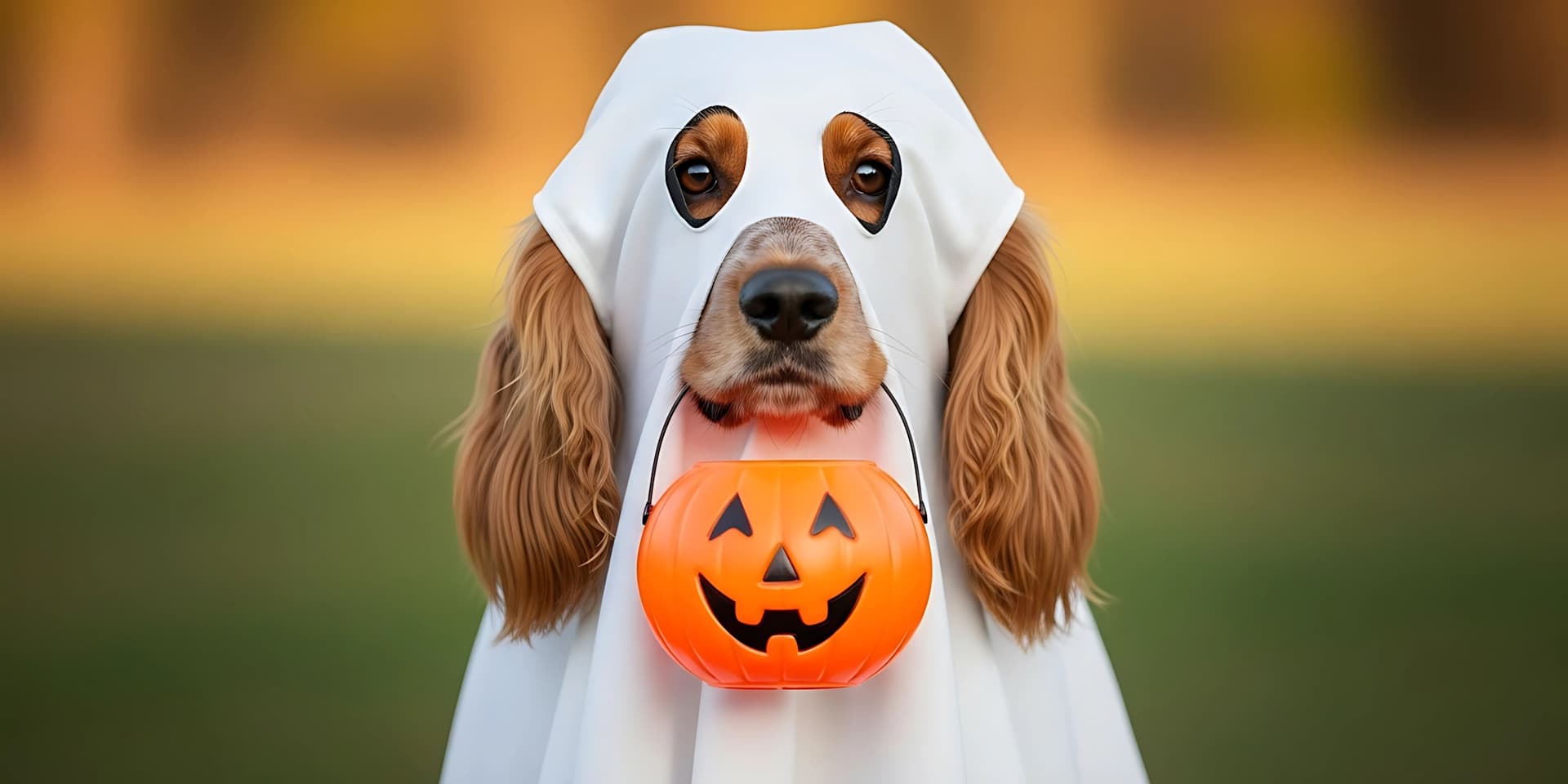 Dog dressed up for Halloween