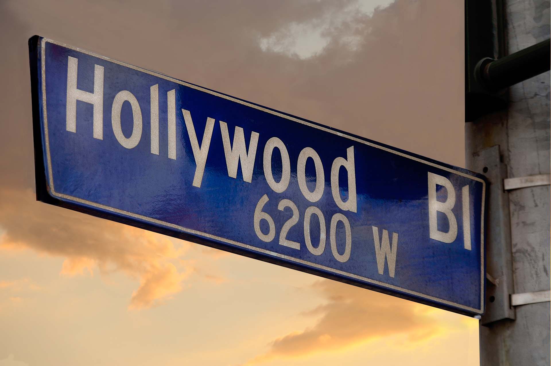Hollywood Boulevard Road Sign
