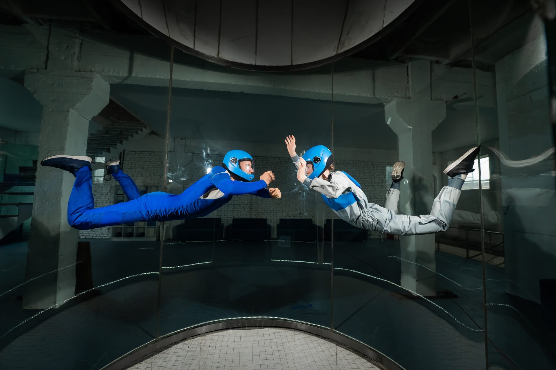 man-woman-enjoy-flying-together-wind