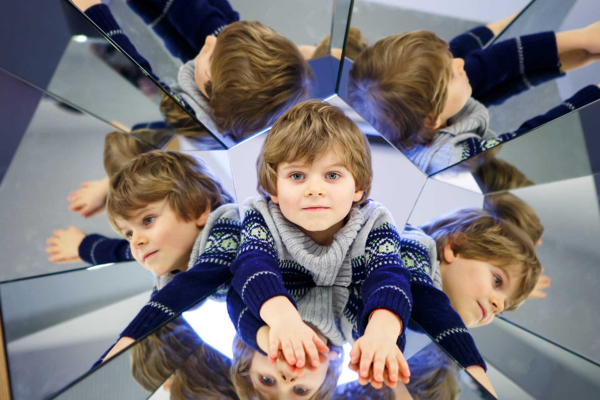 Child in Mirror Illusion