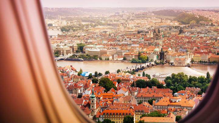 View of Prague from the plane