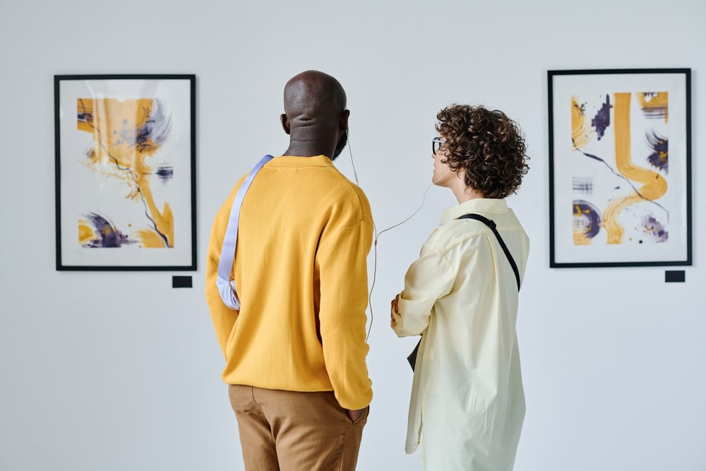 Couple at an art gallery