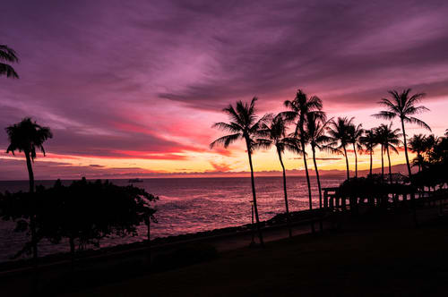 Sunset at Kaka'ako Waterfront Park