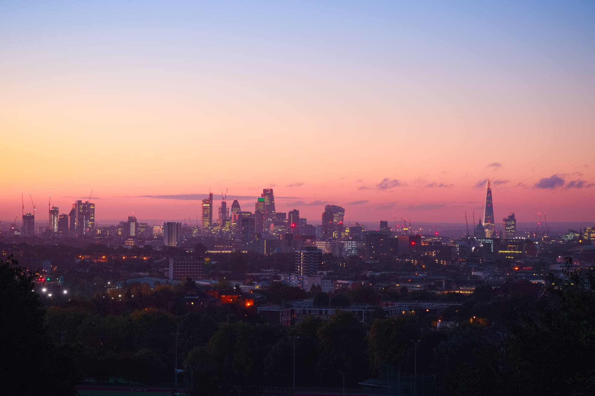 London Skyline from Parliament Hill at Sunset