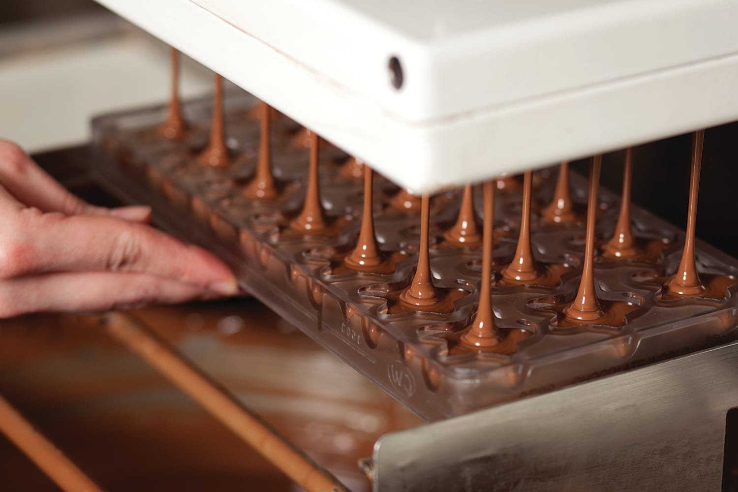 Chocolate Pouring into Mold