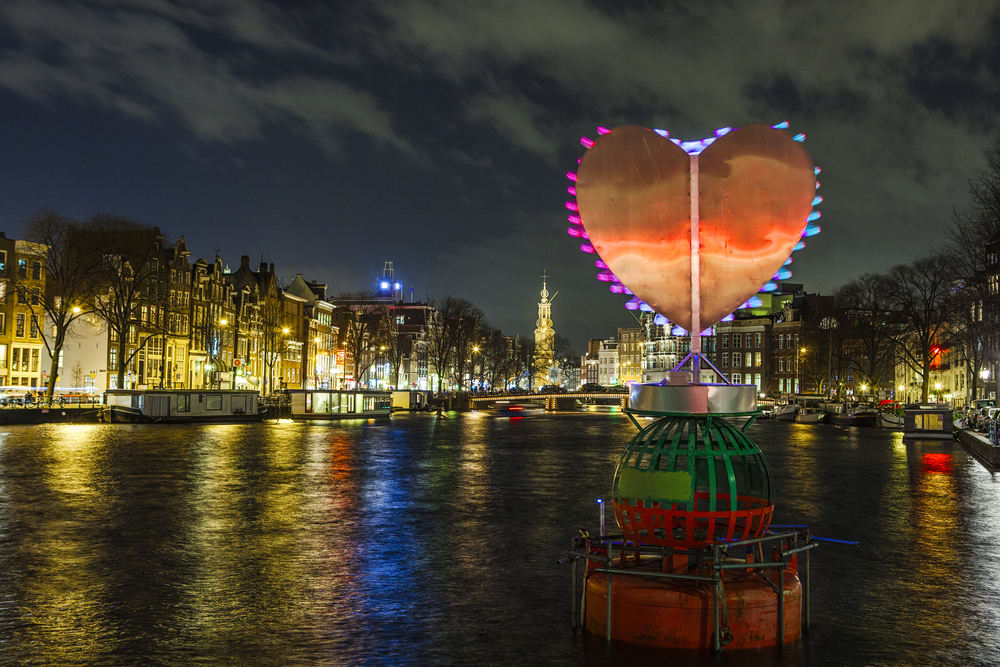 Eine Lichtinstallation beim Amsterdam Light Festival