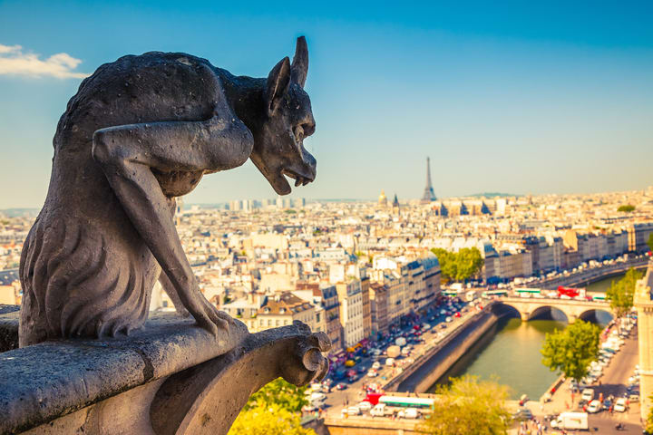 Gargoyle on Notre-Dame Cathedral in Paris