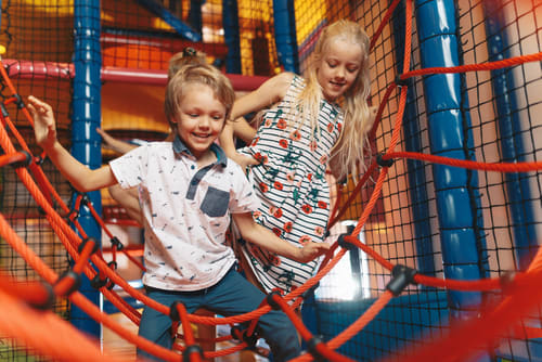 Children play in the playground