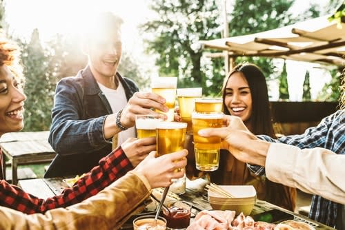 Group of friends at the pub