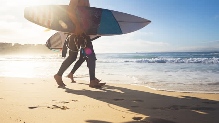 Surfers at Bondi Beach in Sydney