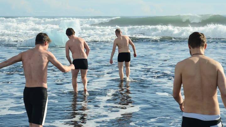 New Year sea swimmers
