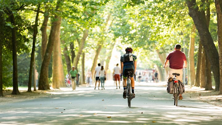 Cycling in Vondelpark