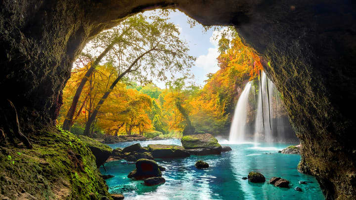 The famous Heo Suwat waterfall in Khao Yai national park, Thailand