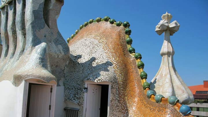 On the roof terrace at Casa Batllo