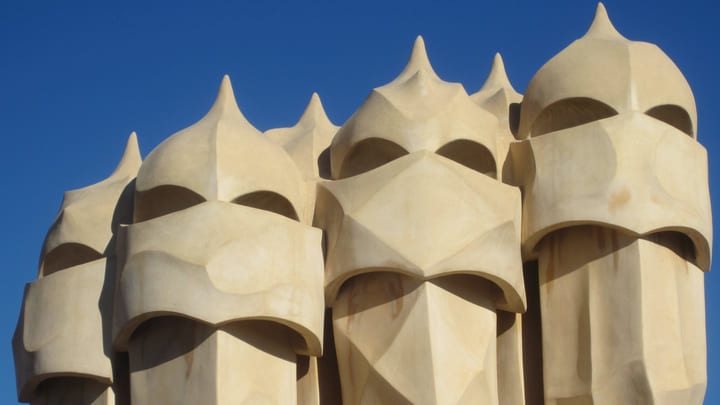 Warrior-like chimneys at La Pedrera