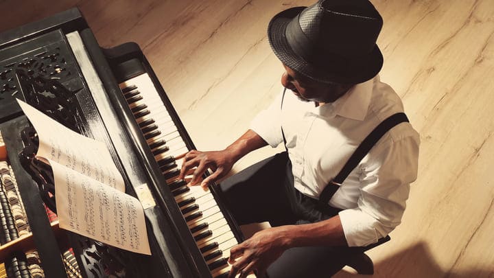 Musician playing the piano