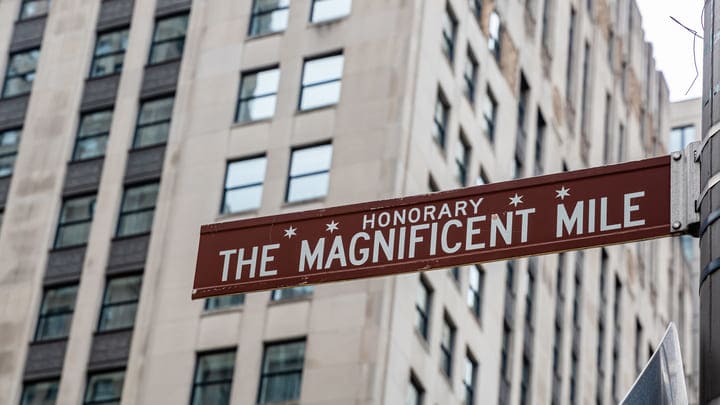 Street sign on Chicago's Magnificent Mile