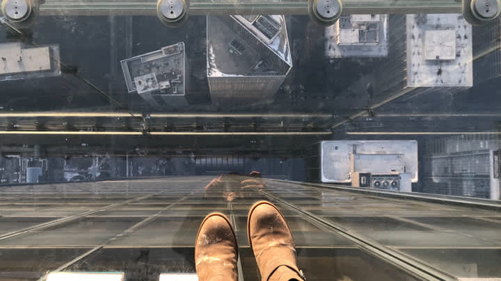 View looking down from the observation platform at Willis Tower