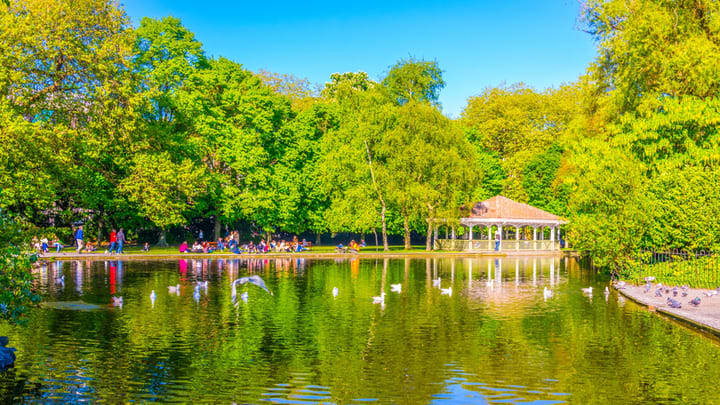 Parque St Stephen's Green, Dublín. Cosas que ver en Dublín gratis.