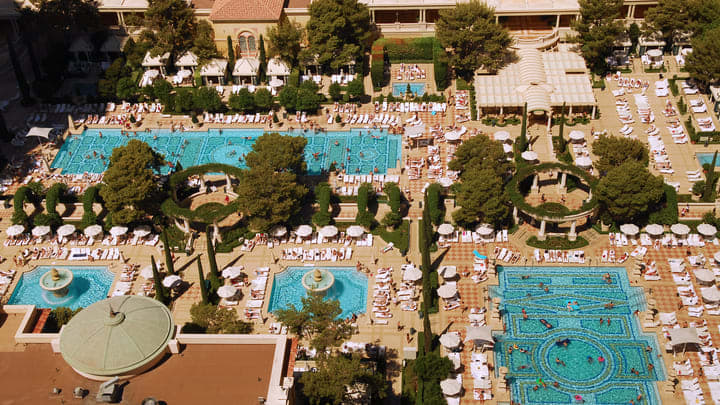 Swimming pools at the Bellagio resort in Las Vegas