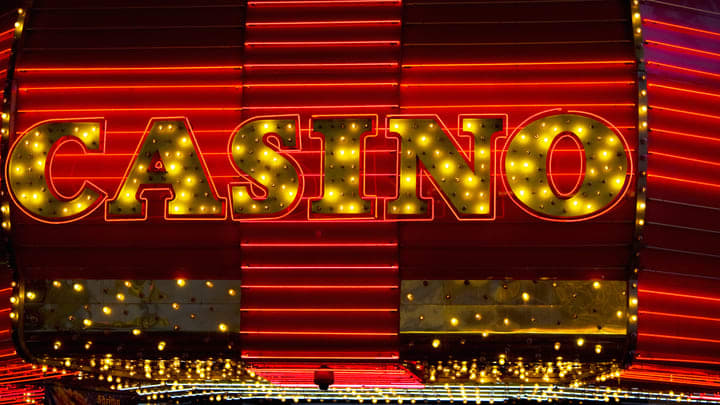 Casino sign at the Fremont Street Experience in Las Vegas