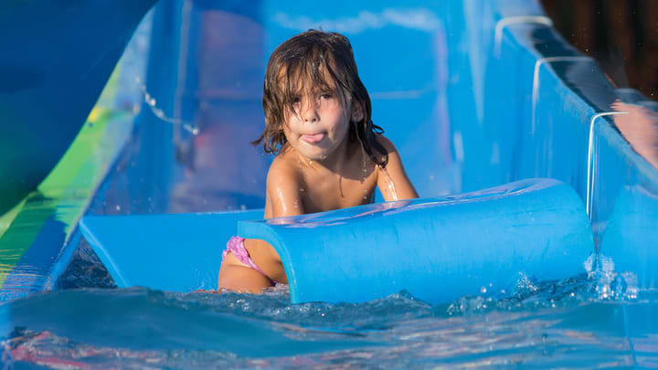 Kid at a water park