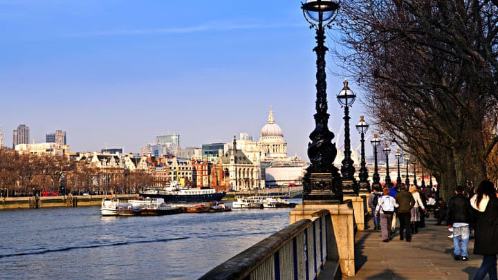 St Paul's Cathedral viewed across the River Thames