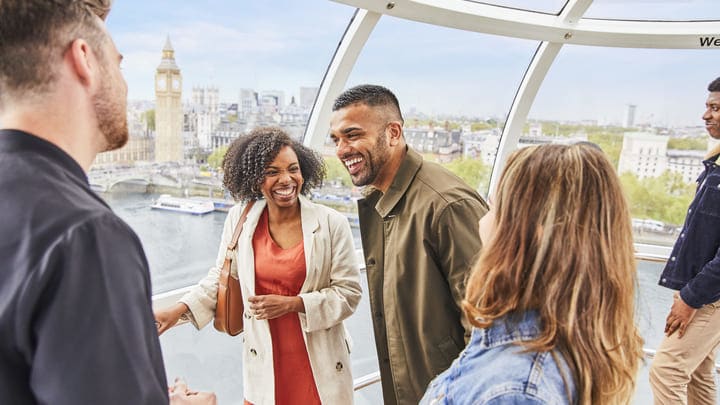 Friends aboard the Lastminute.com London Eye