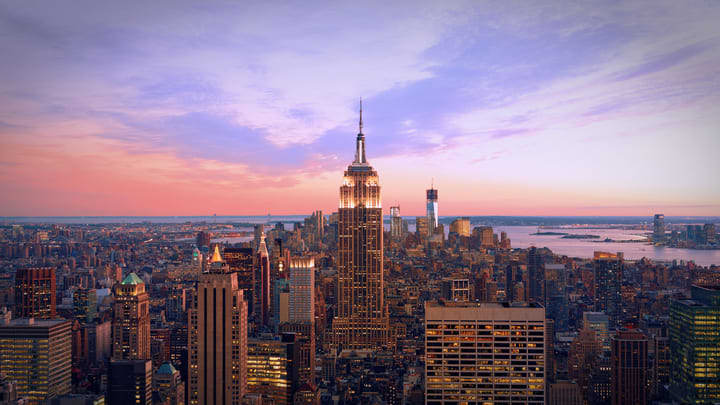 Ausblick auf New York Sonnenuntergang